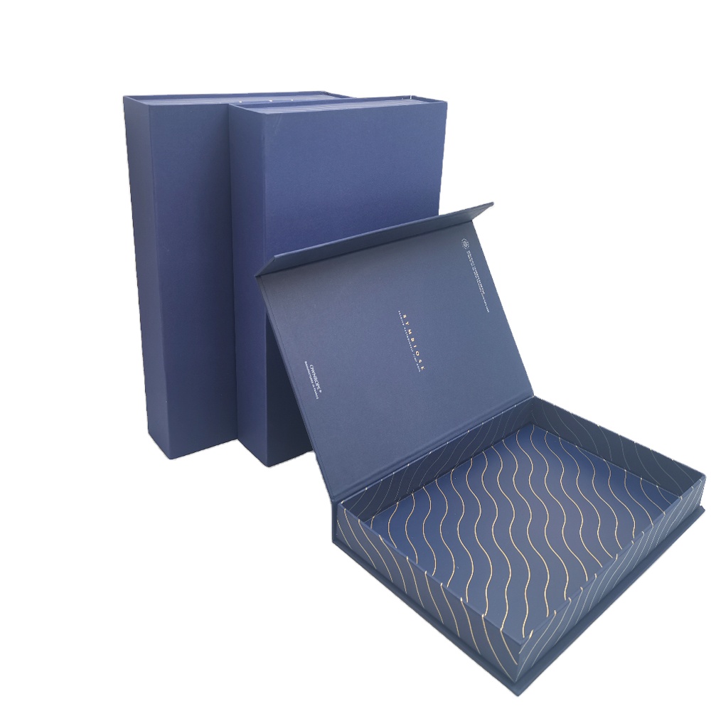 Blue Wholesale Custom Logo Chocolate Box Customizable Packaging Box Snacks Variety Pack Free Design Gold Foil
