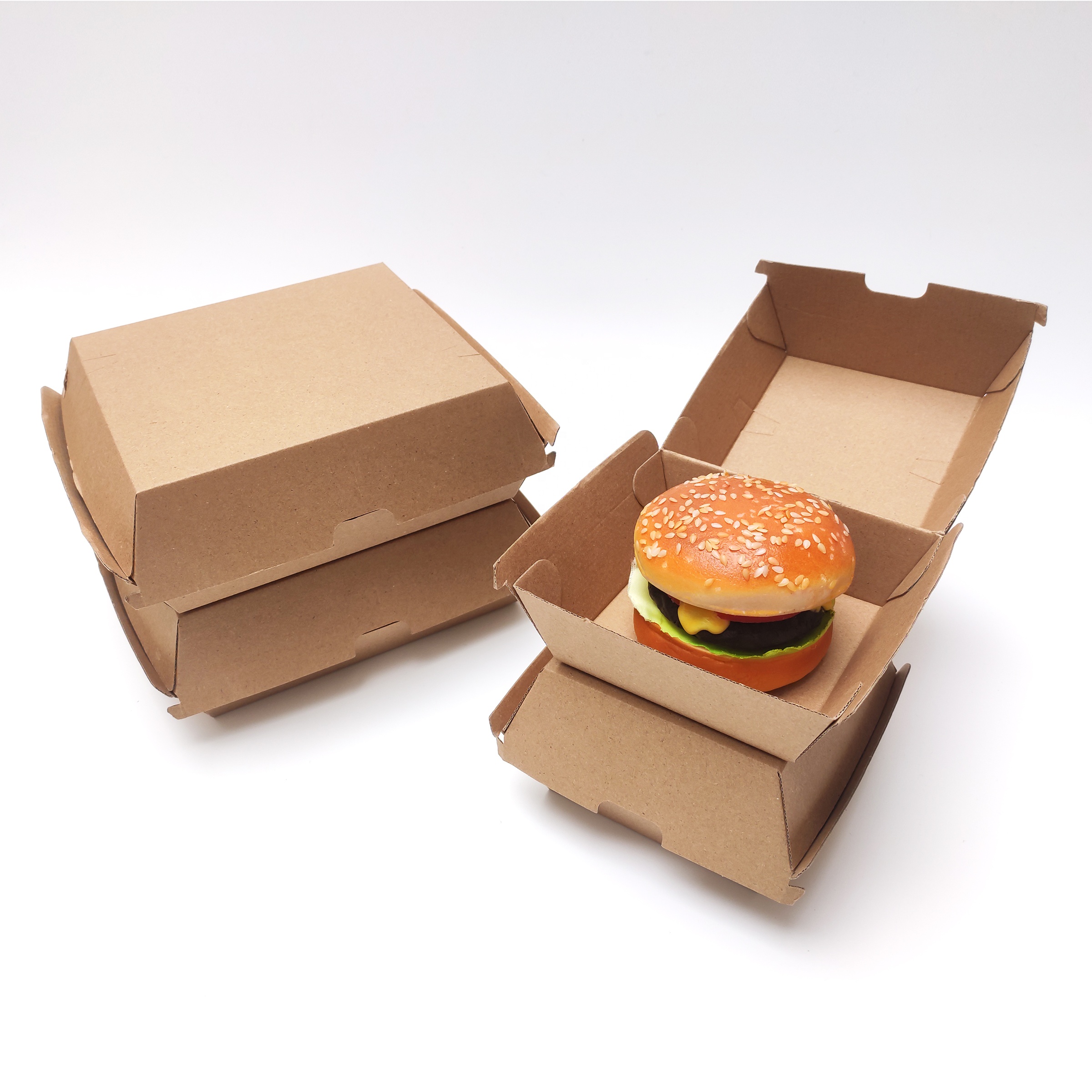 Custom Disposable Fast Food Packaging Takeout Cardboard Burger Paper Box