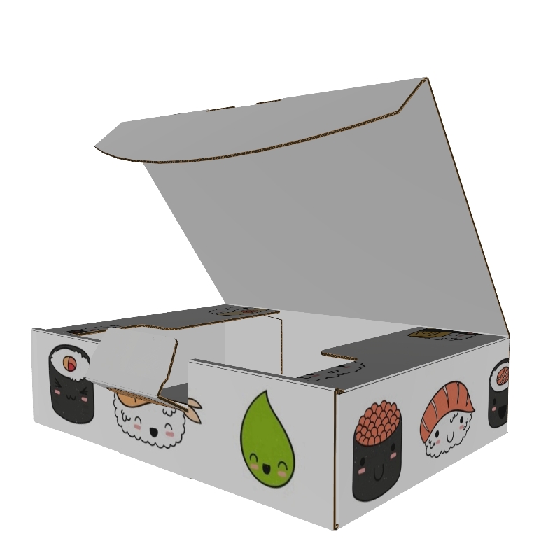 Personalized Matte Finish Paperboard Sushi Noodle Packaging Box Embossing Matt Lamination Recyclable Folder Style Customizable