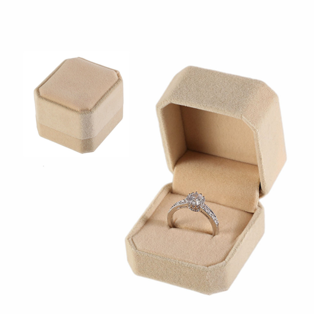 10 Colors Engagement Wedding Premium Velvet Ring Box Jewelry Packaging Gift Box Packaging