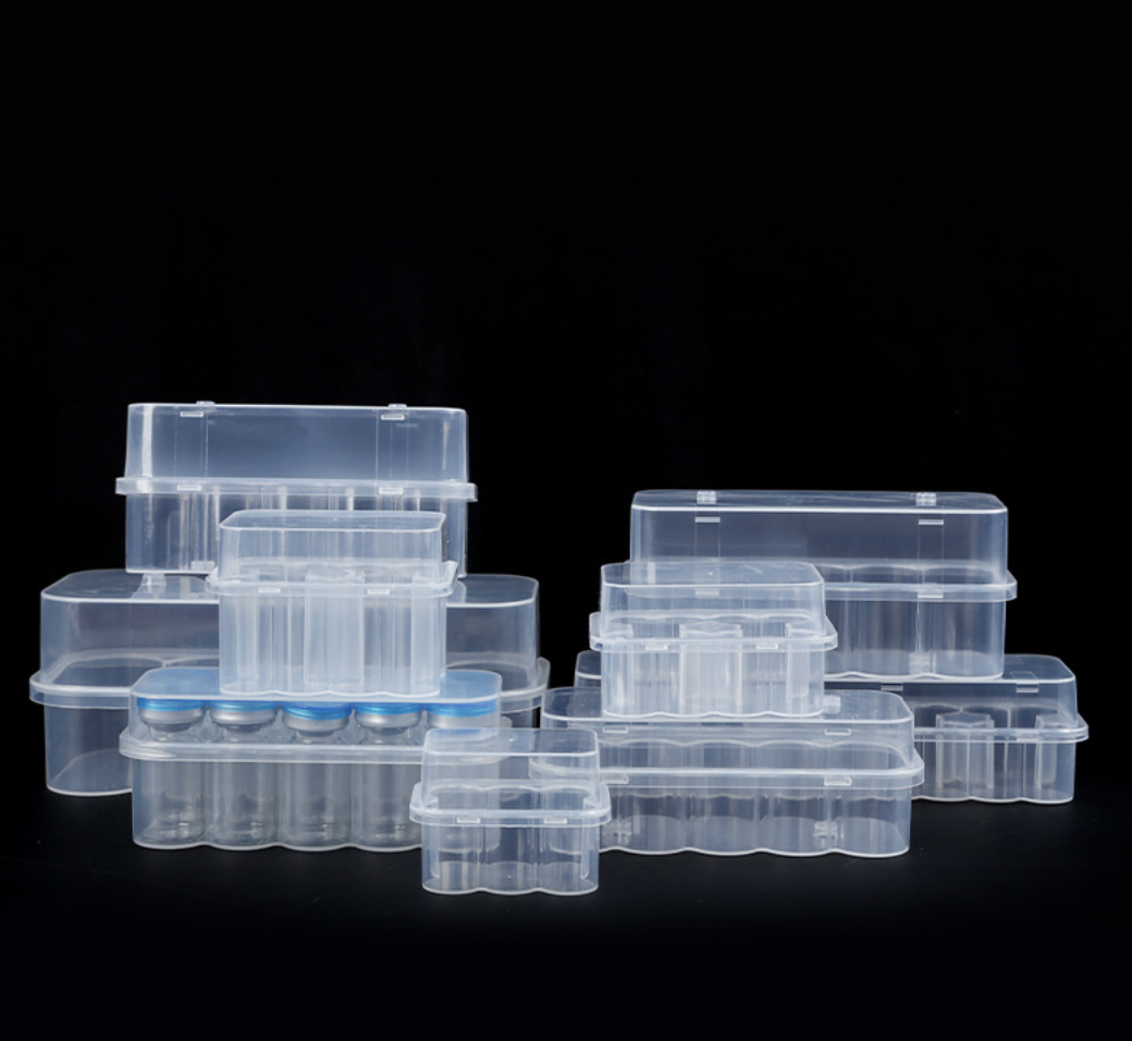 Plastic Vial Storage Box Recycled Materials for Laboratory Research Cosmetic Samples Pharmaceutical Packaging packaging plastic box peptide case