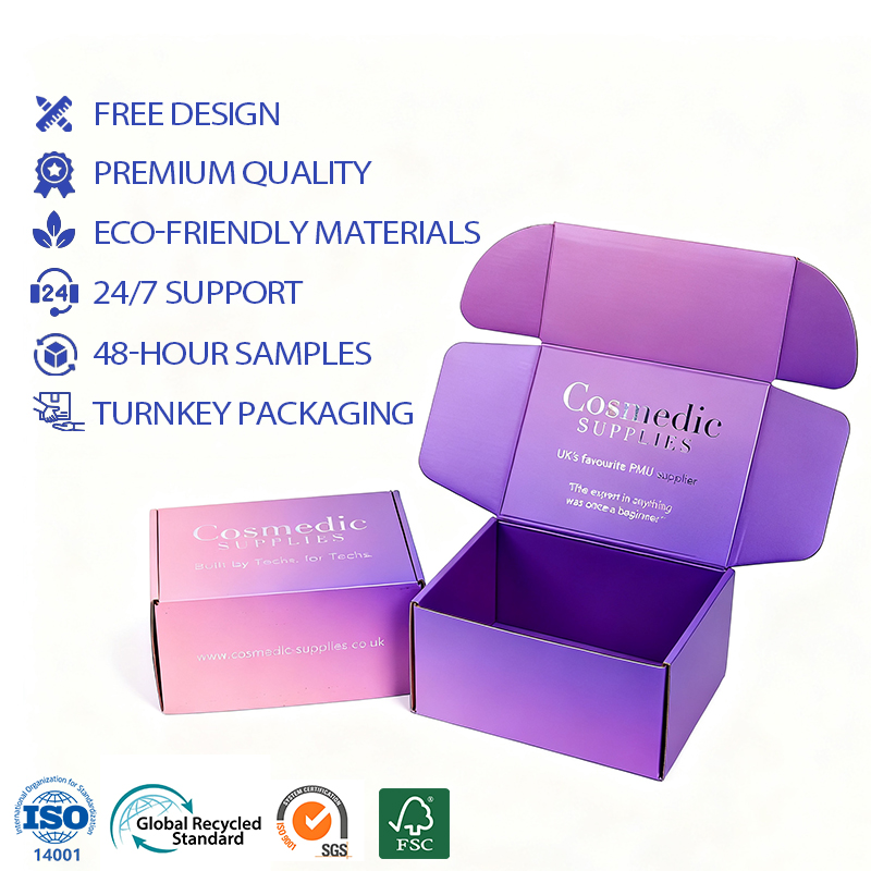 Custom Corrugated Cardboard Shipping Box with Printed Logo for Brand Packaging Mailer