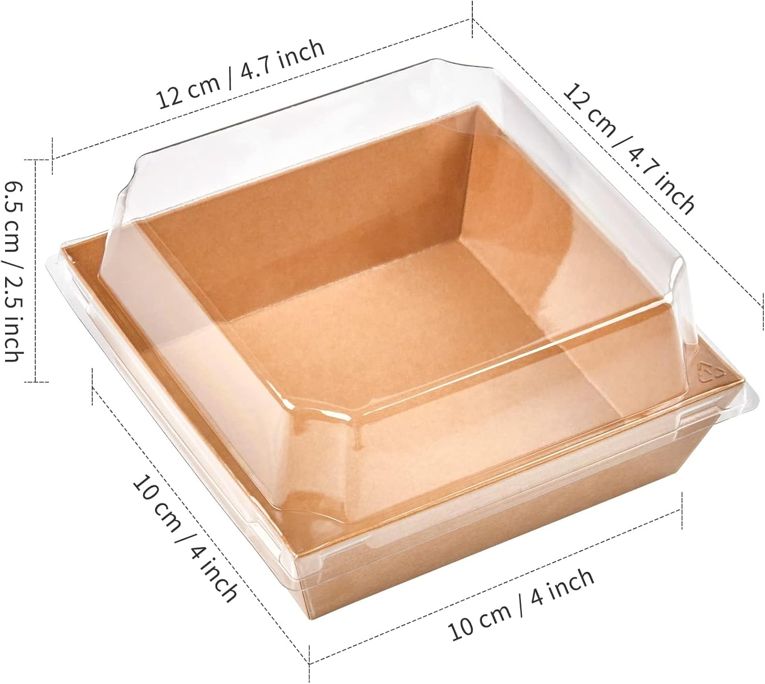 Brown Paper Charcuterie Boxes With Clear Lid for Bakery Cookies Sandwich Cakes Slice Boxes