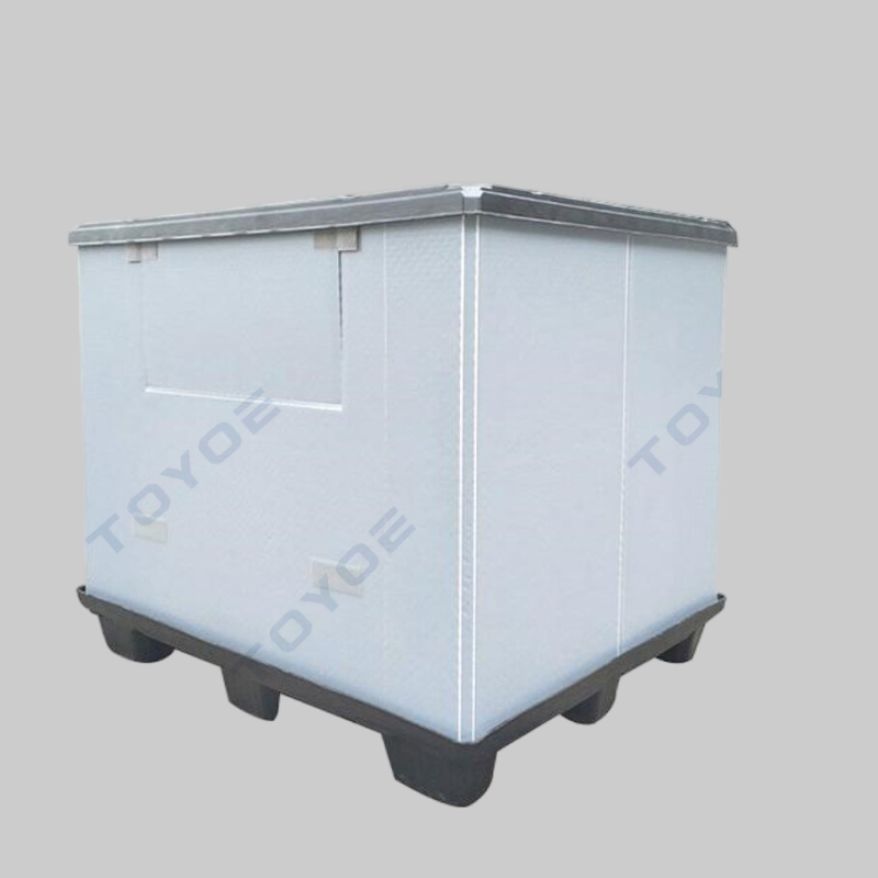 Retail Frozen Euro Pallet Box Plastic Bin Insulated and Defrost Water Collection Reservoir for Packaging and Transportation Solutions for Metal Stamping Parts