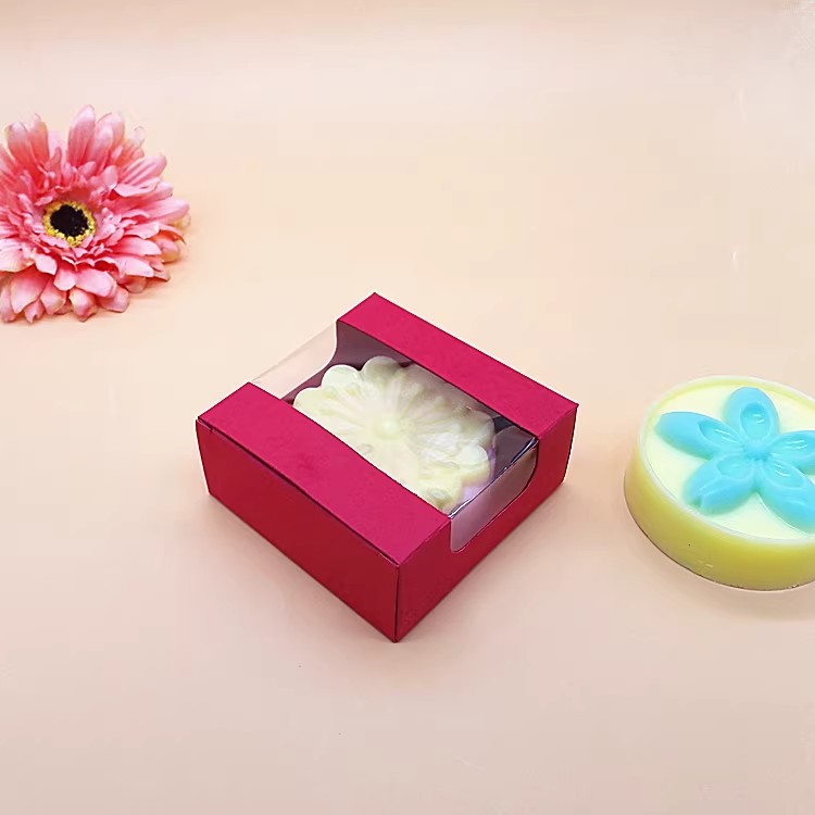 Modern Square Craft Paper Gift Box with Clear Window Eco-Friendly Packaging