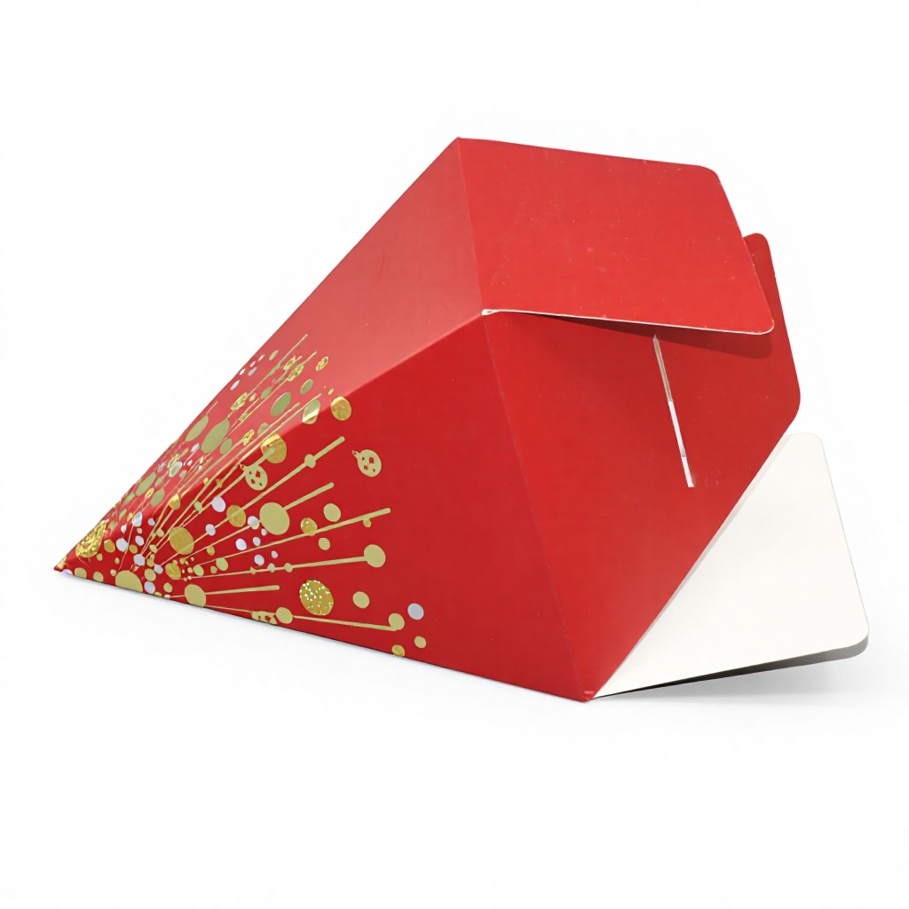 Custom Logo Pyramid Gift Box Triangle Paper Packaging Box Gold Foil Christmas Holiday Cardboard Box for Wedding Favors Candy