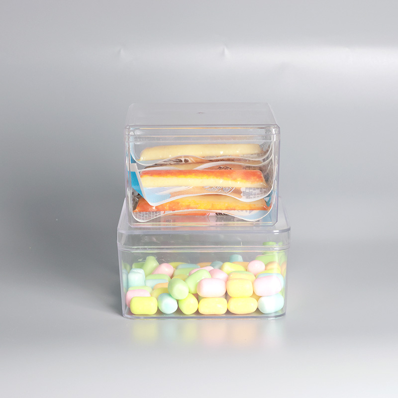 Aoyi Custom Recycled Materials PS Food Grade Plastic Box with Custom Color UV Printing for Dried Fruit Candy Snacks-Custom Sizes