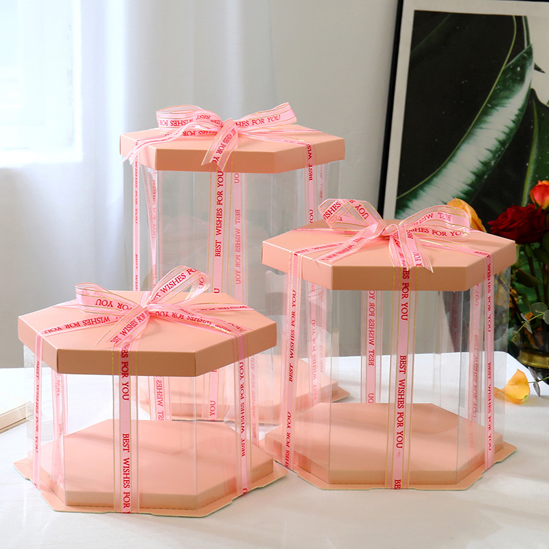 Transparent Clear Tall Wedding Plastic Cake Box 1