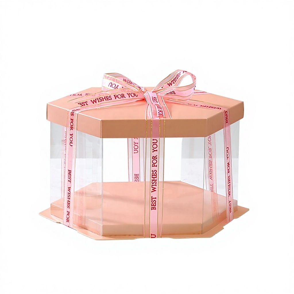 Custom Luxury Birthday Transparent Box Tall Cake Packaging Christmas Cake Boxes