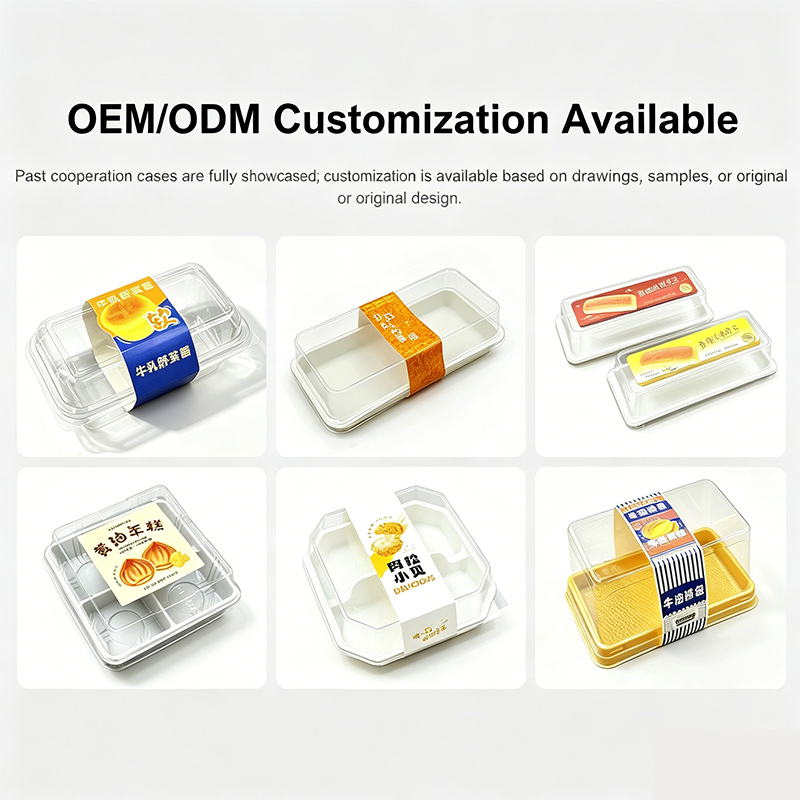 Food Grade Stackable Heavy Duty Recycled Food Plastic Boxes Disposable Container for Cake Pizza Bread Salad Sushi