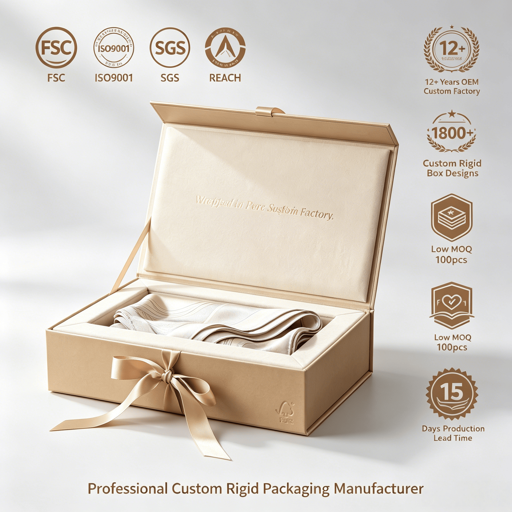 Custom Set Presentation Box With Global Shipping With for Wedding Gifts With With Foam Cutout With Silver Stamping With Supplier
