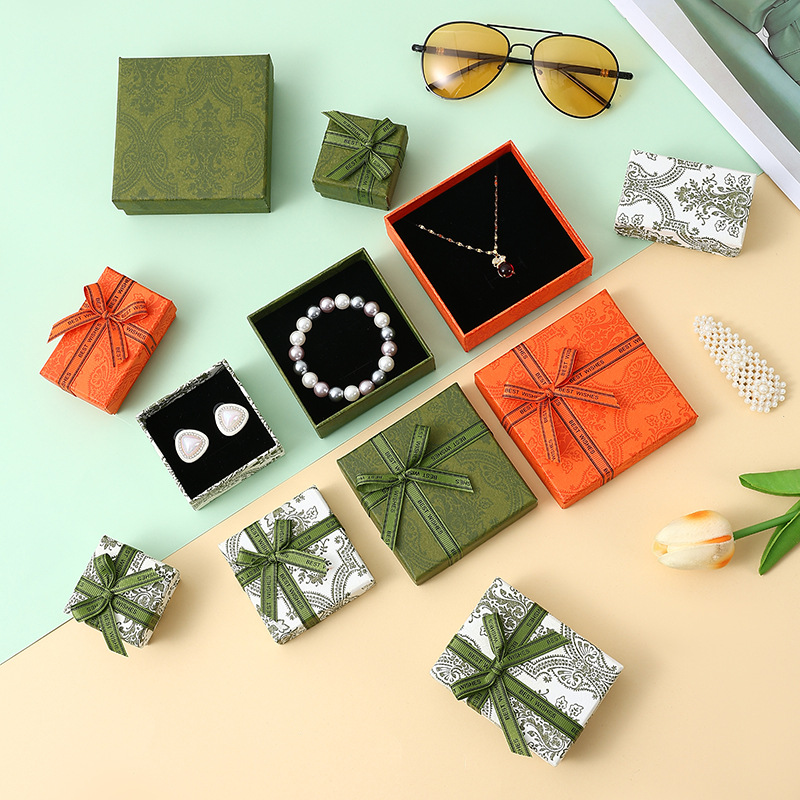 Gift Carton Necklace Gift Set Earring Box Bow Customizable Handmade Drawer Box for Packaging Clothing Jewelry