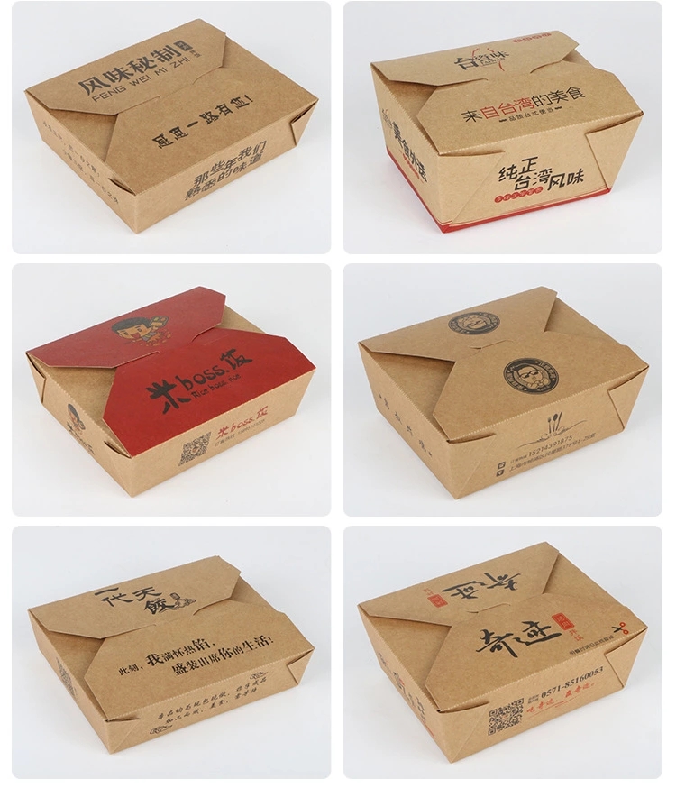 Custom Logo Paper Fried Chicken Box Fast Food Take Away Box Single PE Coated Double PE Coated PLA Coated Folders