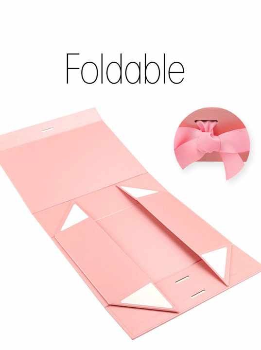 Custom Logo Luxury Eco Friendly Kraft Paper Magnetic Flap Lid Box Packaging Gift Box with Embossing and Ribbon Inserts