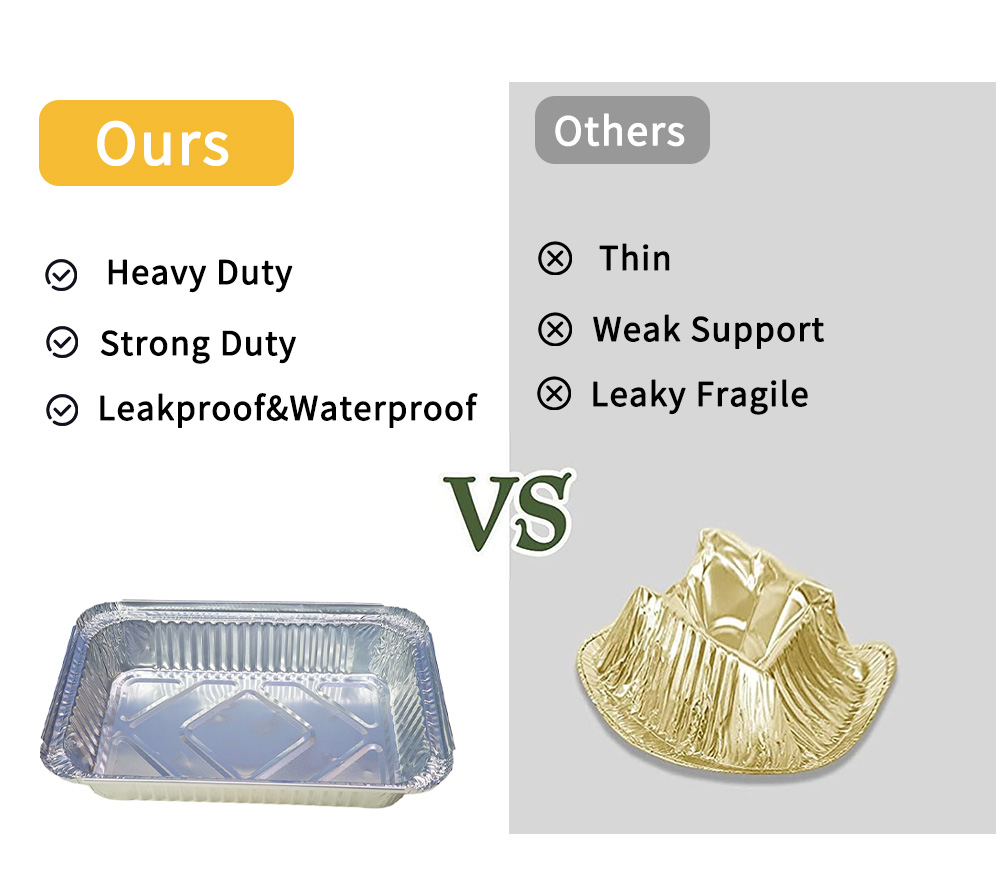 Hot Sale Aluminum Foil Container Food Packaging Disposable Cooking Take Away Tray Aluminum Foil Box with Lid