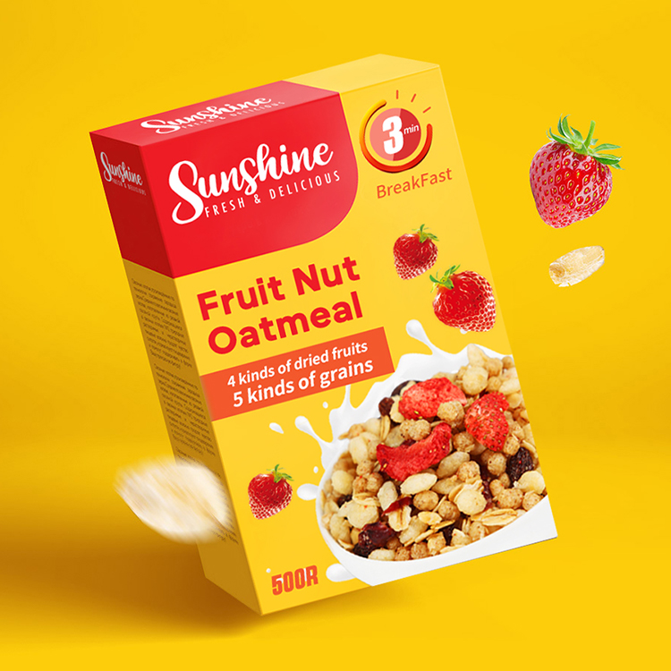 Manufacturers Custom Printed Foldable Chipboard Carton Storage Food Packaging Cereal Retail Cardboard Display Product Box