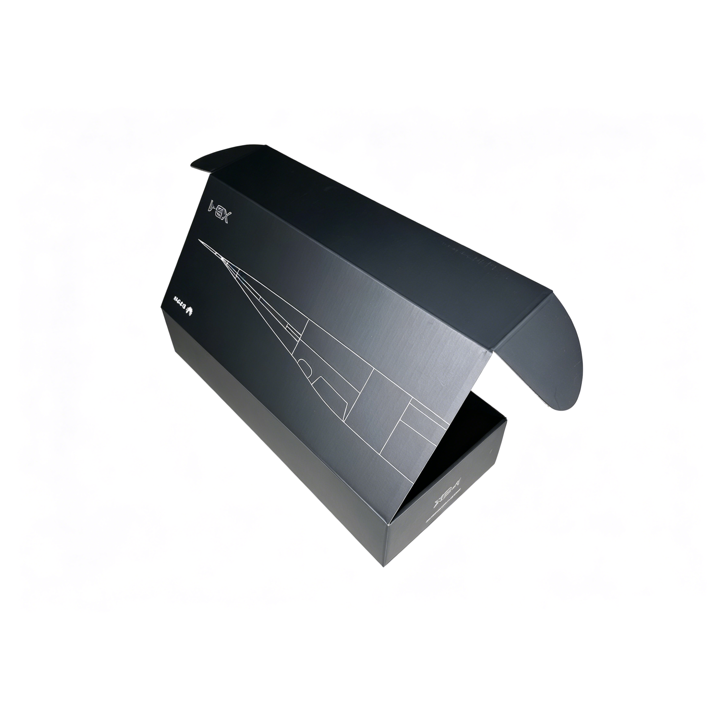 High Quality Black Modern Corrugated Cardboard Gift Box with Recycled Materials Matt Lamination Customizable for Business Use