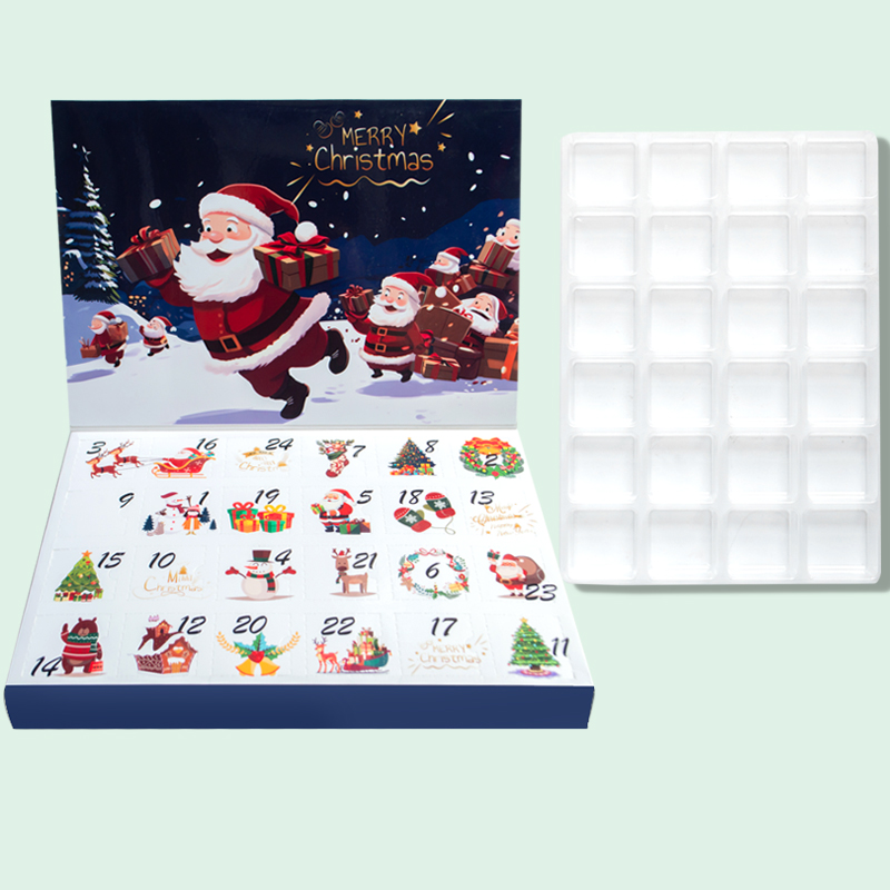Holidaypac Christmas Countdown Empty Surprise Mystery Gift Box 24 Days of Christmas Advent Calendar Packaging Blind Box