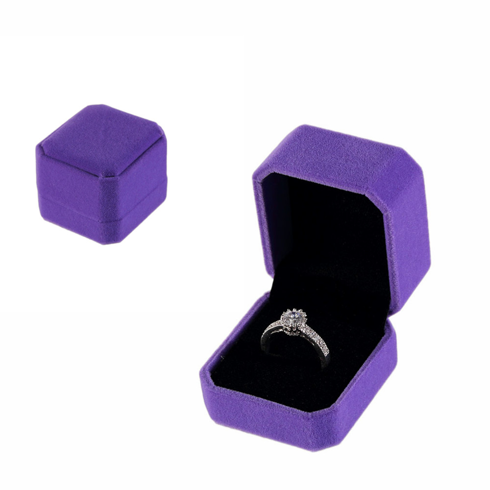 10 Colors Engagement Wedding Premium Velvet Ring Box Jewelry Packaging Gift Box Packaging