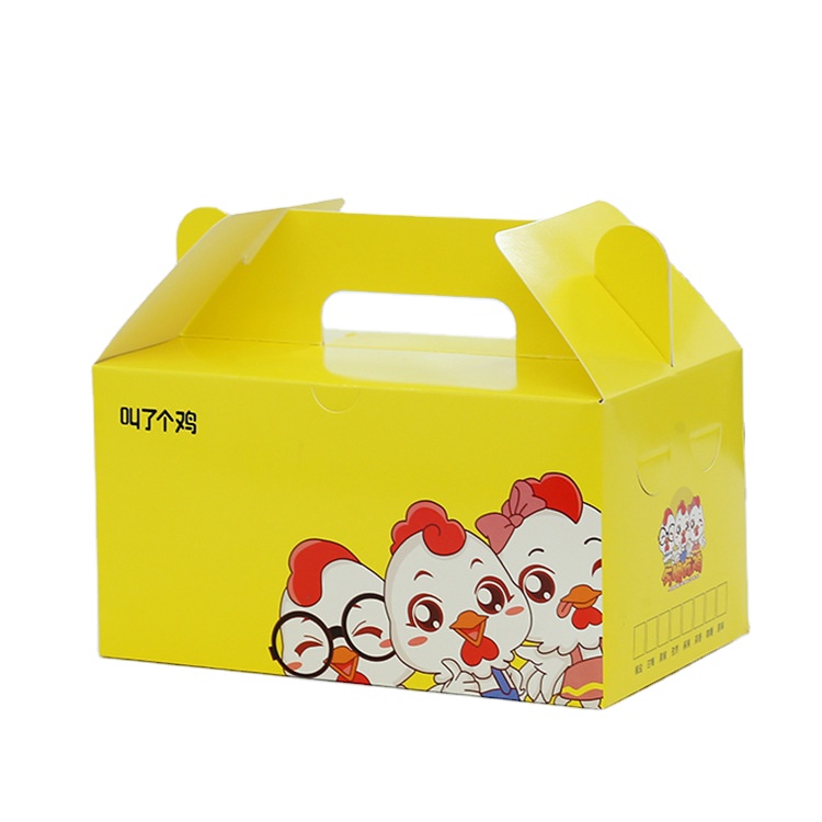 Custom Logo Paper Fried Chicken Box Fast Food Take Away Box Single PE Coated Double PE Coated PLA Coated Folders JAHOO PACK