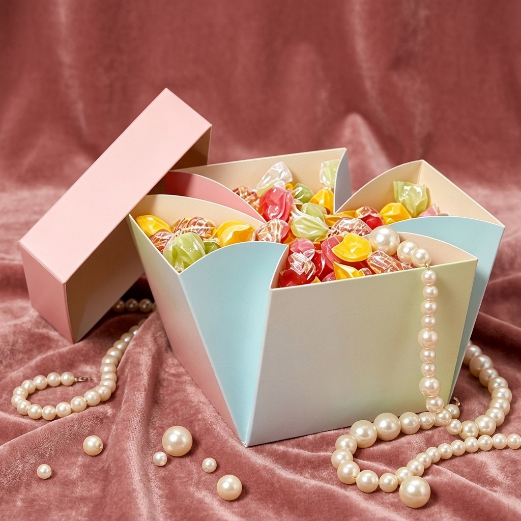 New Creative OEM Gift Paper Box Folded Wedding Kid Favor Sweets Candy Box Gift Packaging Paper Boxes
