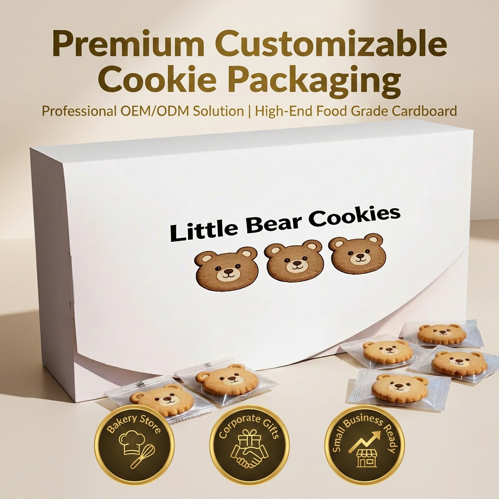 Custom Printed Mini Cute Cookie Packaging Boxes With Food Grade Cookies Boxes For Packaging Sweets Box