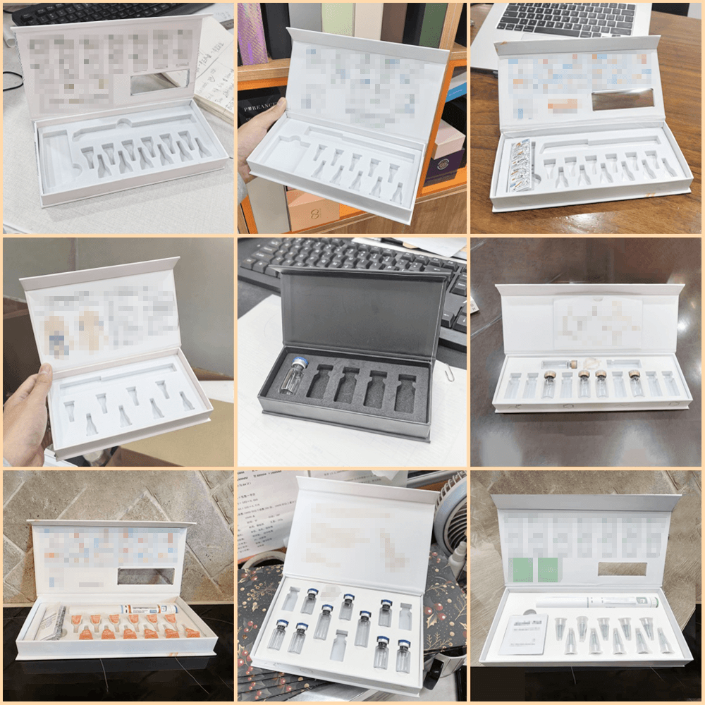 Recyclable Peptides Vial Rigid Paper Boxes Custom Logo Size 3ml Ampoule Vial Bottle Magnetic Packaging Gift Box