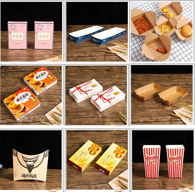 Custom Logo Paper Fried Chicken Box Fast Food Take Away Box Single PE Coated Double PE Coated PLA Coated Folders