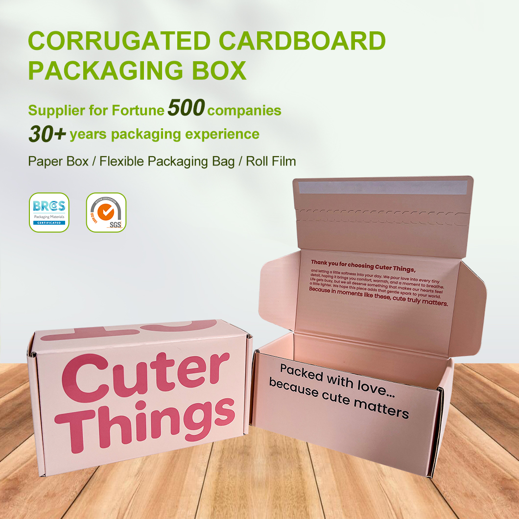 Custom Printed Folding Corrugated Shipping Box Easy Tear Zip Strip Packaging Solutions Mailer Paper Boxes for Cosmetic