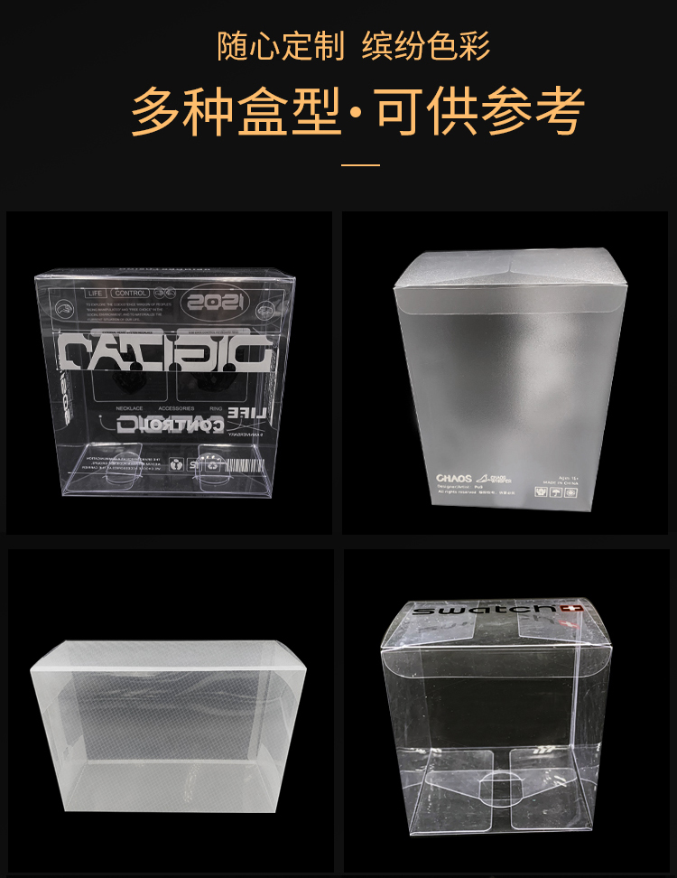 Transparent PVC Foldable Package Box for Cosmetics Perfume Lipstick Eyelash Mascara Eye Shadow Lotion Craft Shampoo Recyclable