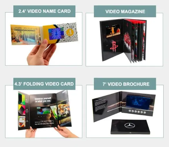 Custom Hand Made White Cardboard Paper Box 7 Inch LCD Display Video Gift Box for Birthday Anniversary Promotional Luxury Jewelry