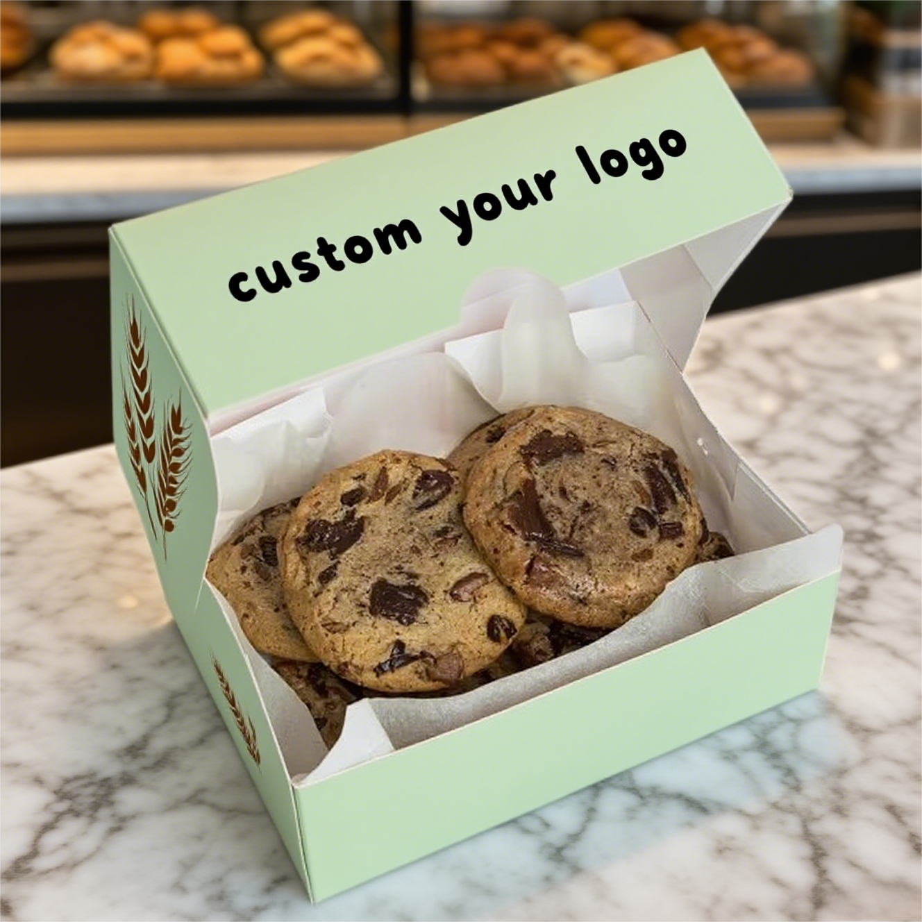 Custom Folding Matte Finish Paper Cardboard Mailer Box UV Advantage for Cosmetic Packaging for Cake Biscuit Brownie Cookie Donut
