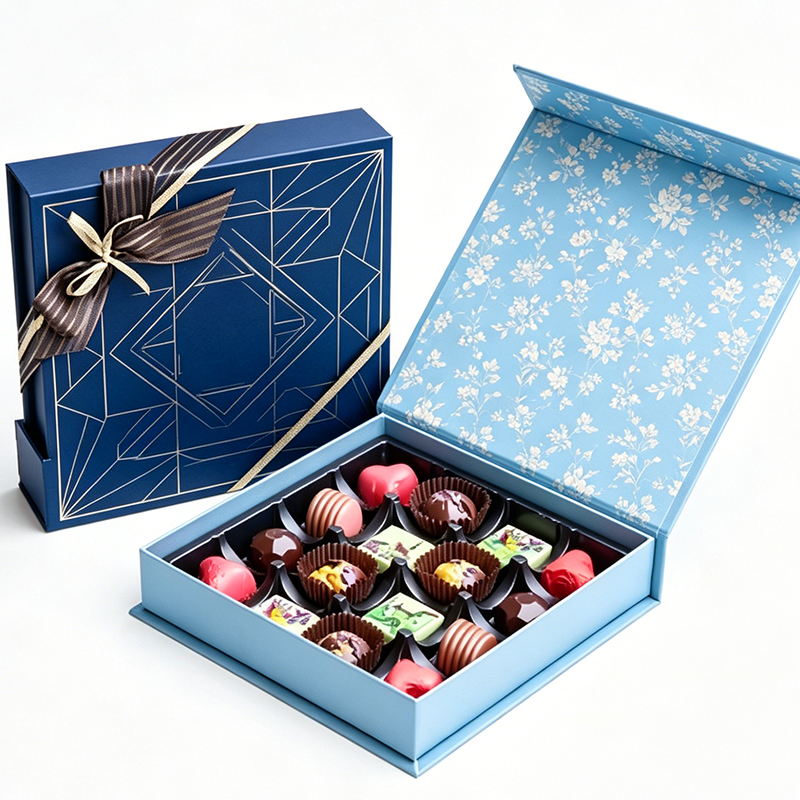 Foldable Chocolate Box Magnetic Lid Gift Paper Lash Boxes Confectionery Food &amp; Beverage Packaging Paperboard