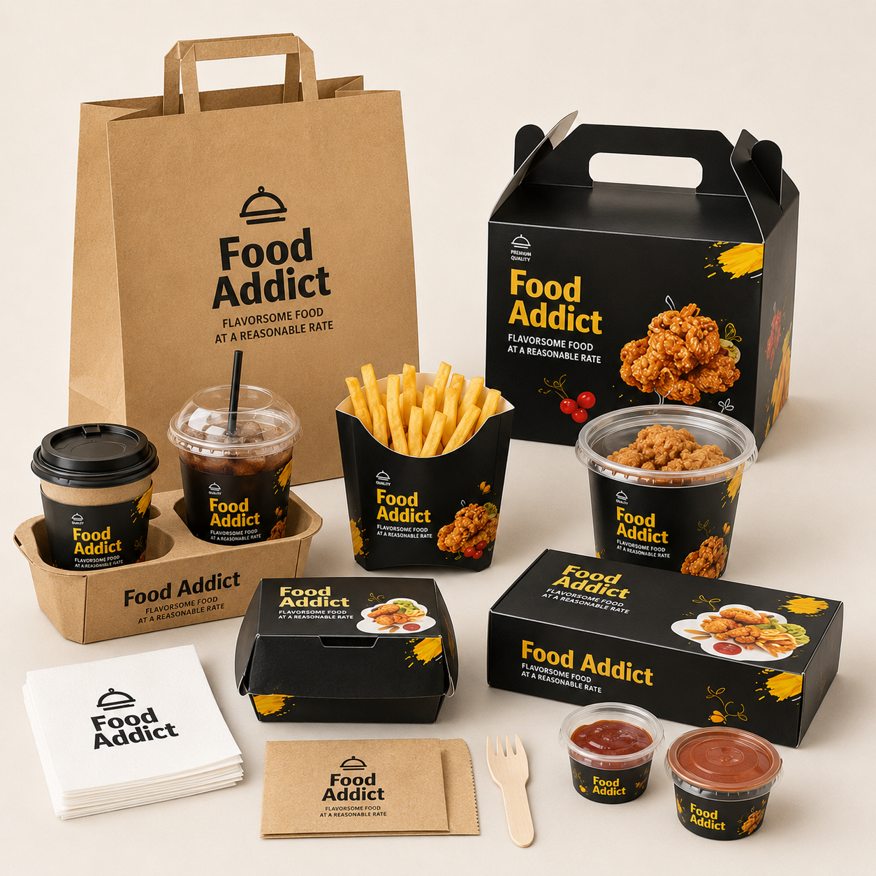 Custom Paper Box Packaging for Fast Food packaging Foldable Cardboard French Fries Chicken Burger Take Out Box with Printed Logo