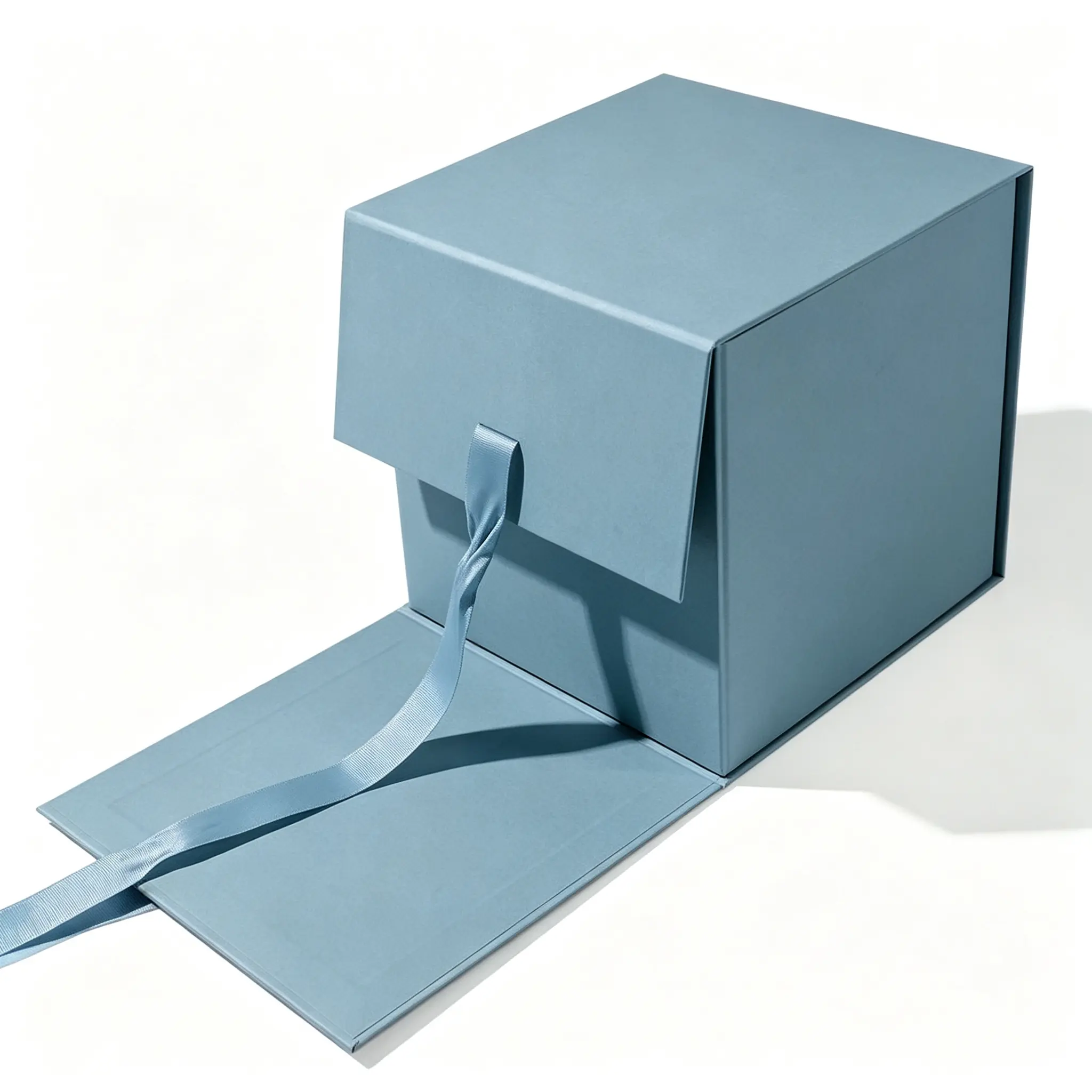 Custom Luxury One-Piece Folding Gift Box with Magnetic Closure, Gold Foil &amp; UV Coating on Offset Paper for Jewelry Packaging