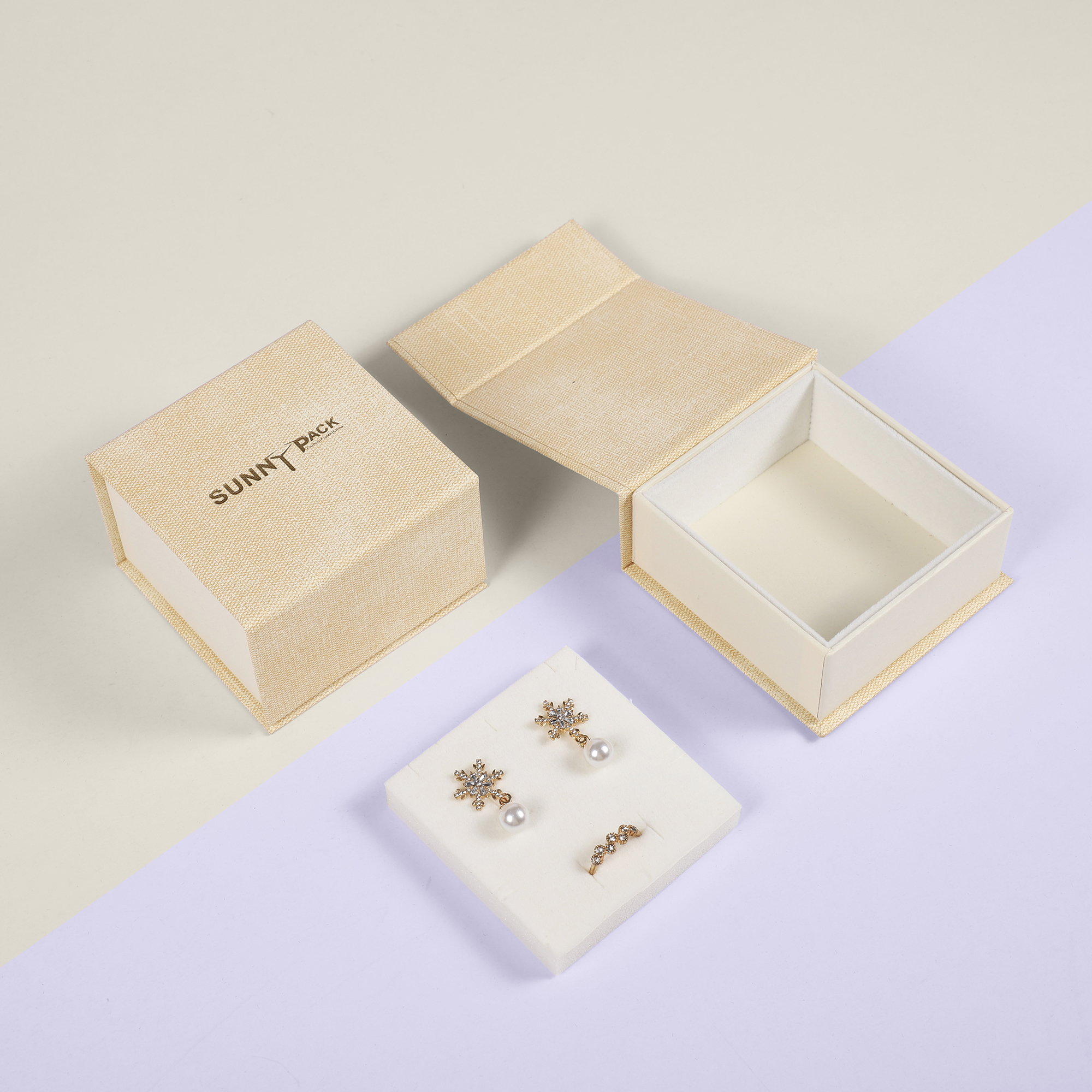Sunny Pack Magnet Jewelry Boxes Set, Magnetic Closure Jewellery Gift Paper Box with Shopper and Pouch Bag