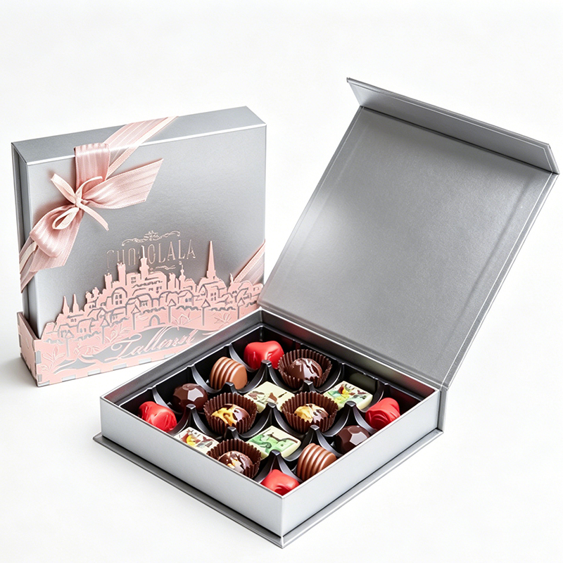Foldable Chocolate Box Magnetic Lid Gift Paper Lash Boxes Confectionery Food &amp; Beverage Packaging Paperboard