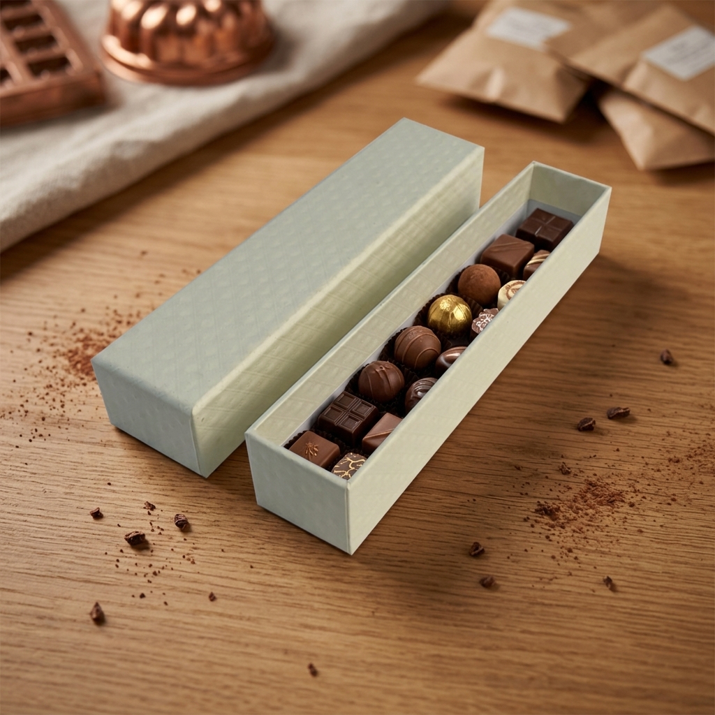 Food Grade Hot Sale Custom Lid and Base Rigid Cardboard Truffle Paper Chocolate Gift Box Packaging