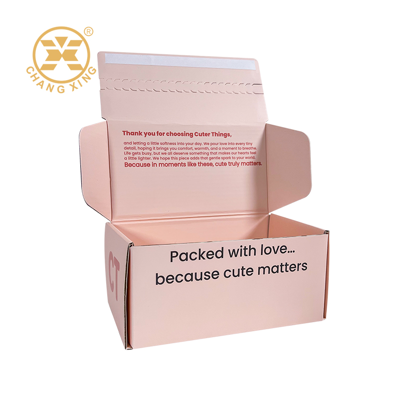 Custom Printed Folding Corrugated Shipping Box Easy Tear Zip Strip Packaging Solutions Mailer Paper Boxes for Cosmetic