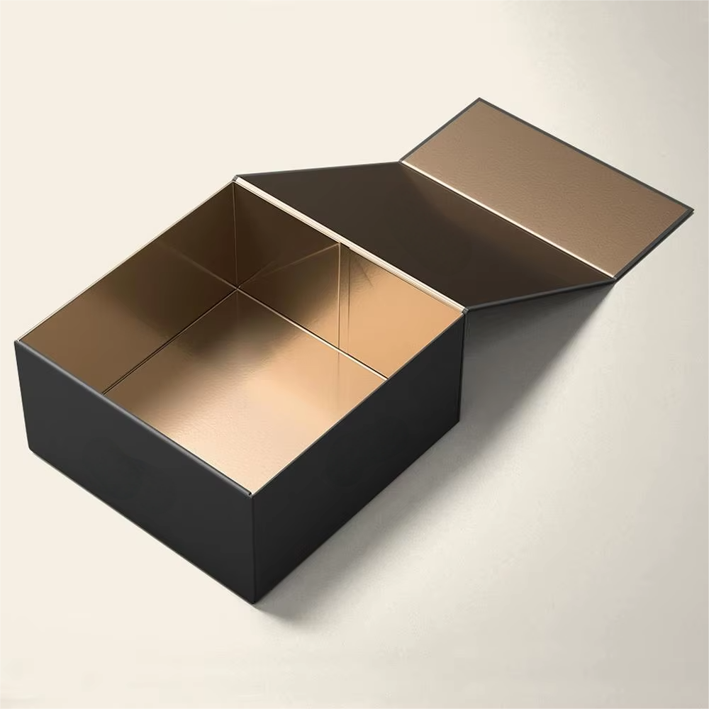 Custom Luxury Magnetic Gift Box for Jewelry &amp; Apparel Foldable Black Rigid Packaging with Logo Printing