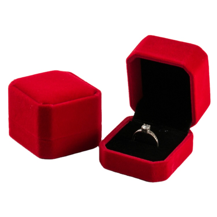 10 Colors Engagement Wedding Premium Velvet Ring Box Jewelry Packaging Gift Box Packaging