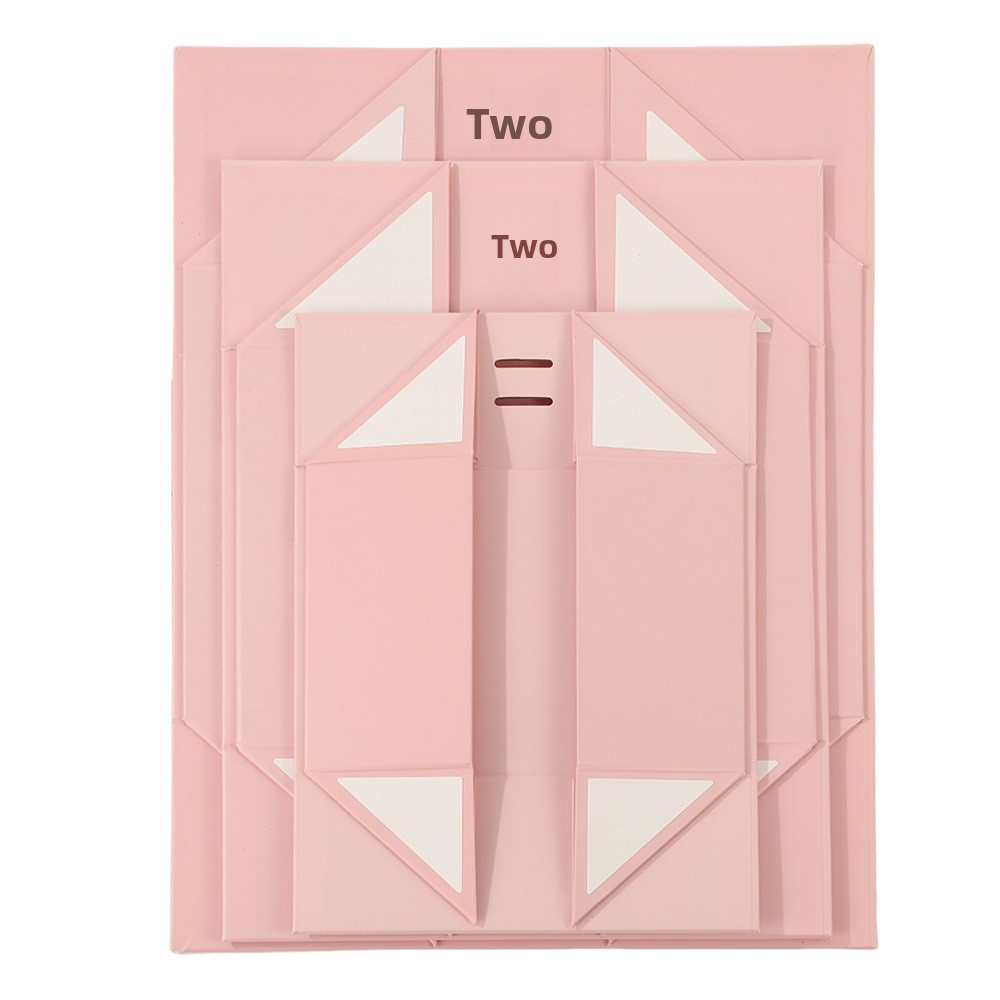 Specialty Paper Folding Gift Box Flip Magnetic Absorption Artistic Small Rectangular Valentine's Day Bow Packaging Printing