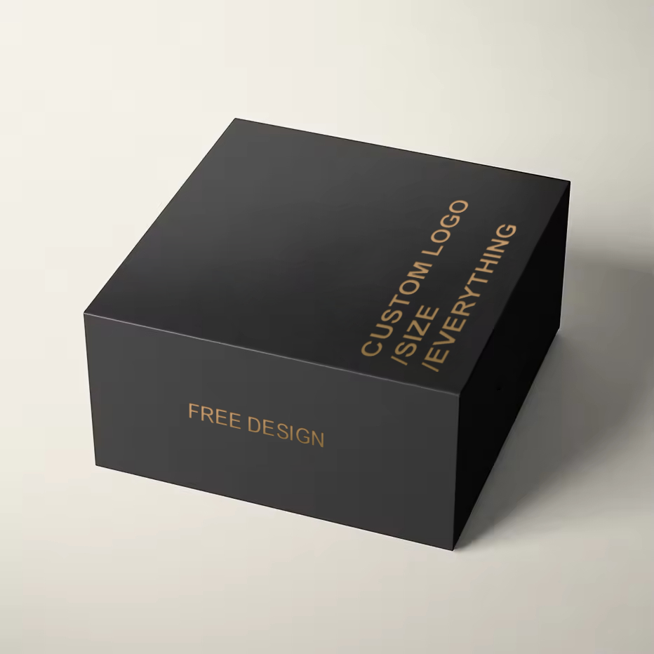 Customized Premium Packaging Black Custom Bundle Box,Luxury Candles Rigid Cardboard Shipping Packaging Magnetic Folding Gift Box