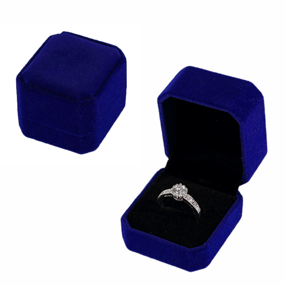 10 Colors Engagement Wedding Premium Velvet Ring Box Jewelry Packaging Gift Box Packaging