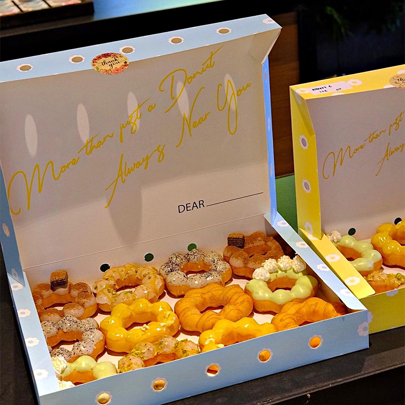 Custom Logo Recyclable Kraft Paper Donut Packaging Boxes for Food Takeaway