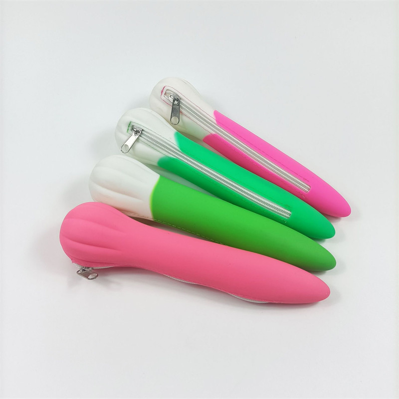 Promotional Gifts School Stationery Zipper Silicone Garlic Pen Case Student Pencil Box