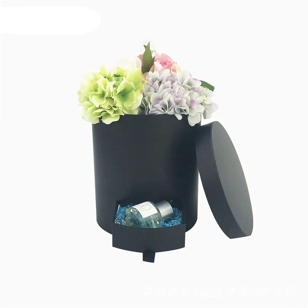 Cardboard Round Shaped Flower Packaging Craft Paper Gift Box Storage Valentines Day/Birthday/Mothers Day/Wedding for Packing Flowers