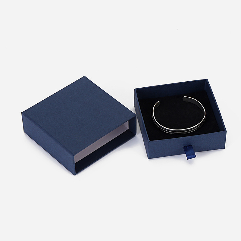 High-end Blue Paper Jewelry Box Wholesale Special Necklace Stud Bracelet Creative Packaging Gift Box China
