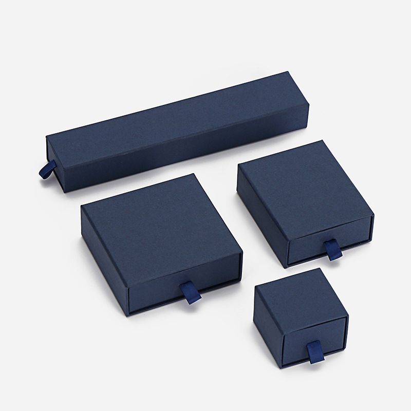 High-end Blue Paper Jewelry Box Wholesale Special Necklace Stud Bracelet Creative Packaging Gift Box China