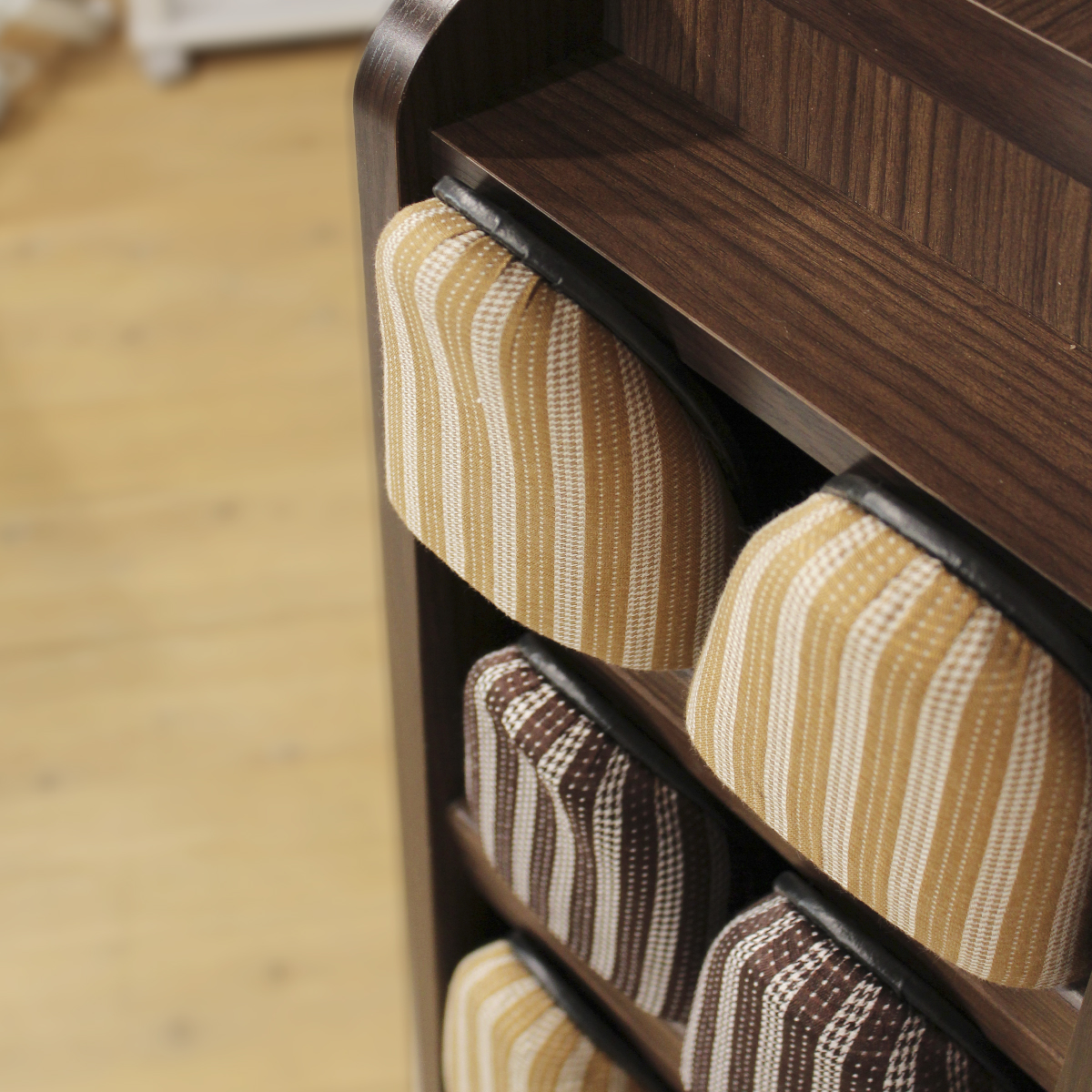 Vintage Brown Eco-Friendly Wood Shoe Organizer Storage Cabinet with Easy Sliding Shelves for House Entrance Standing Type